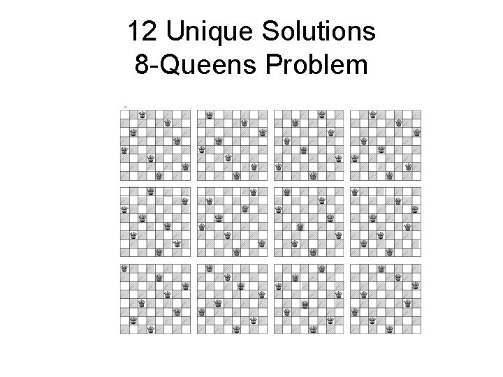 12 Unique Solutions 8 -Queens Problem 