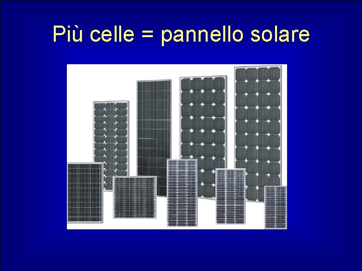 Più celle = pannello solare 