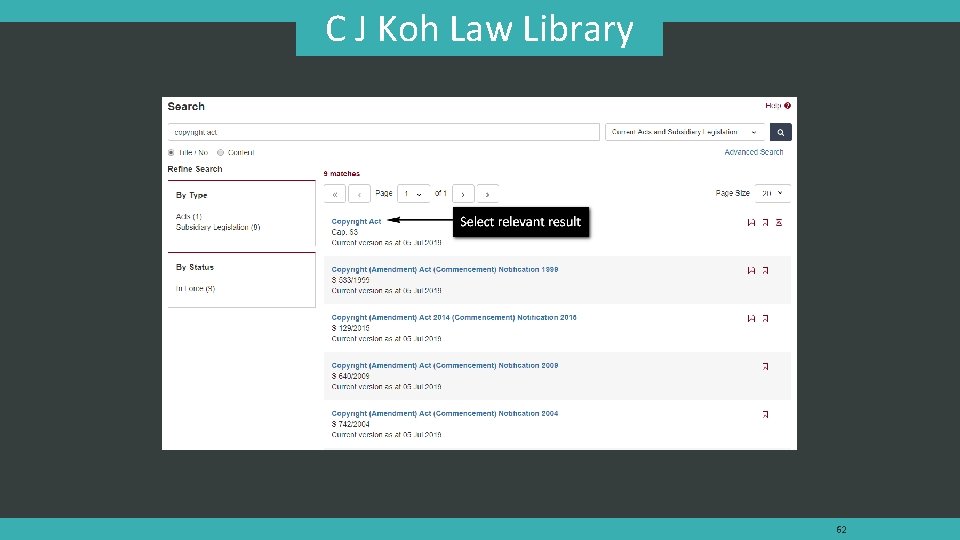 C J Koh Law Library 62 