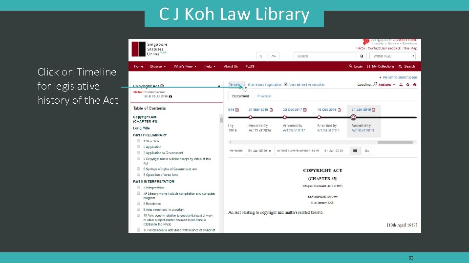 C J Koh Law Library Click on Timeline for legislative history of the Act