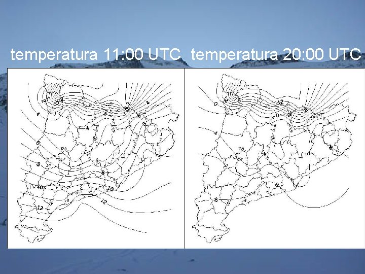 temperatura 11: 00 UTC temperatura 20: 00 UTC 