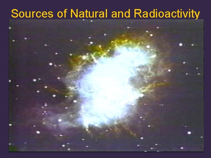 Sources of Natural and Radioactivity 