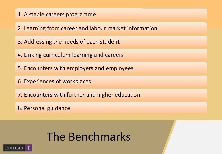 1. A stable careers programme 2. Learning from career and labour market information 3.