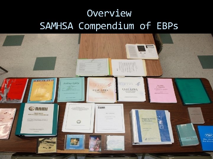 Overview SAMHSA Compendium of EBPs 