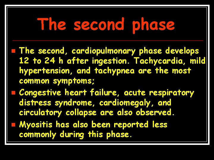 The second phase n n n The second, cardiopulmonary phase develops 12 to 24