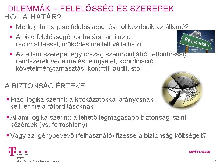 DILEMMÁK – FELELŐSSÉG ÉS SZEREPEK HOL A HATÁR? Meddig tart a piac felelőssége, és