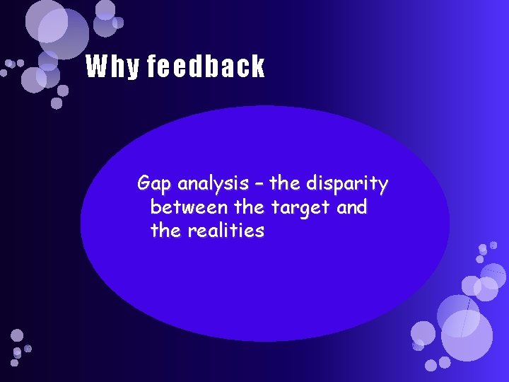 Why feedback Gap analysis – the disparity between the target and the realities 