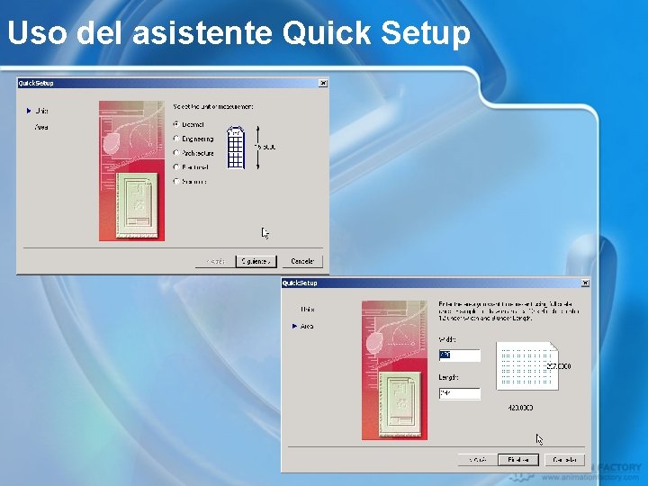 Uso del asistente Quick Setup 