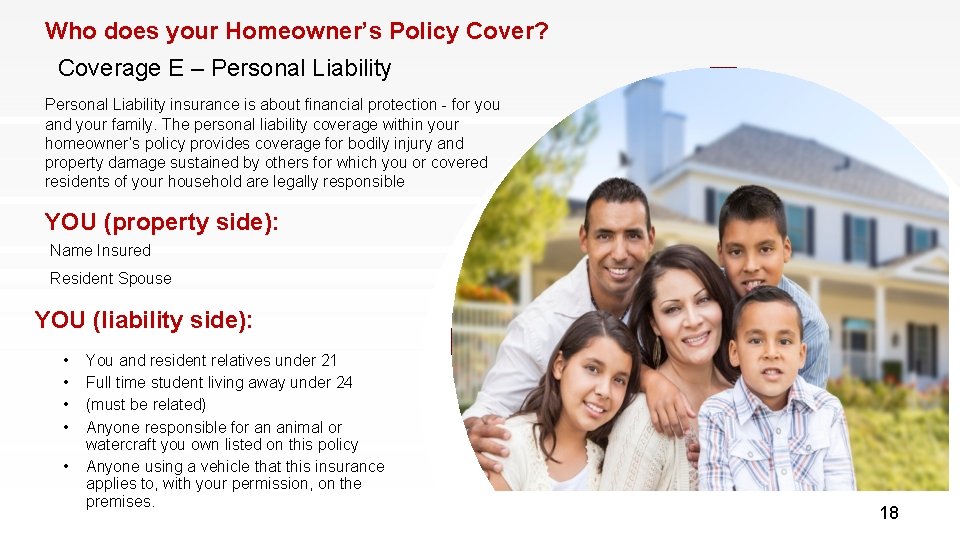 Who does your Homeowner’s Policy Cover? Coverage E – Personal Liability insurance is about