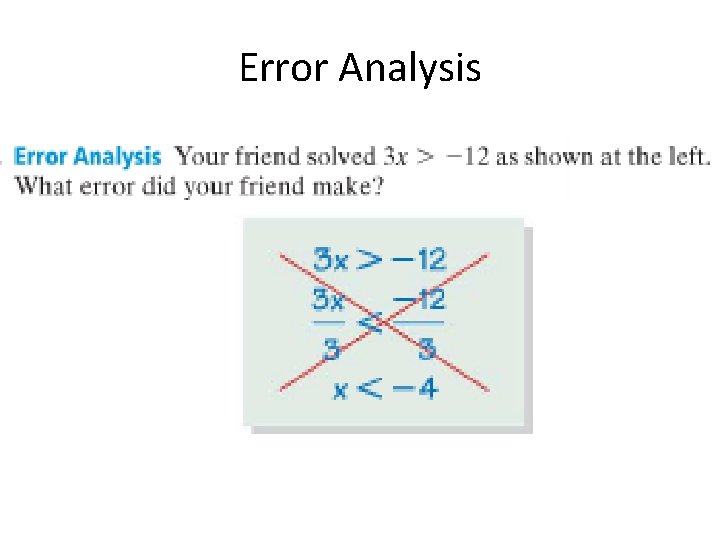 Error Analysis Error Analysis