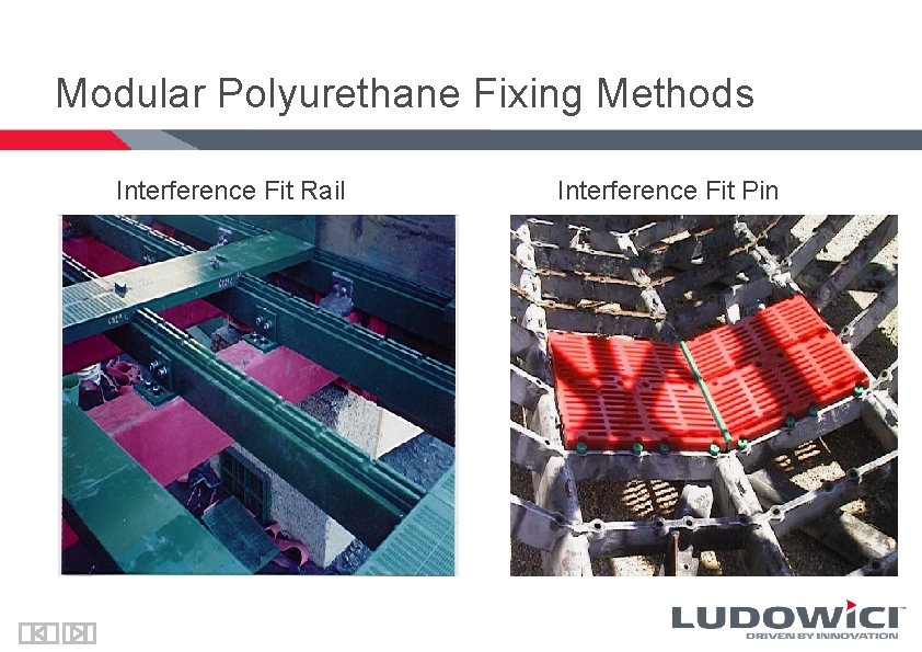 Modular Polyurethane Fixing Methods Interference Fit Rail Interference Fit Pin 