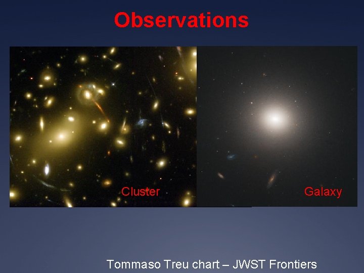 Observations Cluster Galaxy Tommaso Treu chart – JWST Frontiers 