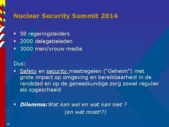 Nuclear Security Summit 2014 § 58 regeringsleiders § 2000 delegatieleden § 3000 man/vrouw media