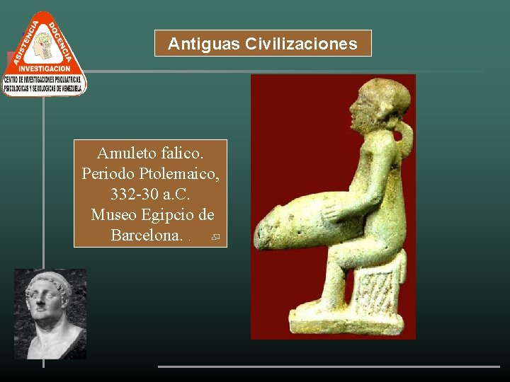 Antiguas Civilizaciones Amuleto falico. Periodo Ptolemaico, 332 -30 a. C. Museo Egipcio de Barcelona.