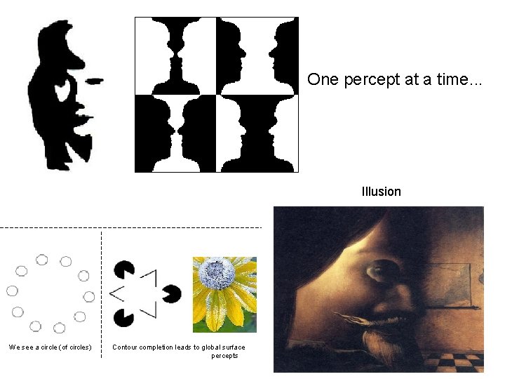 One percept at a time. . . Illusion We see a circle (of circles)
