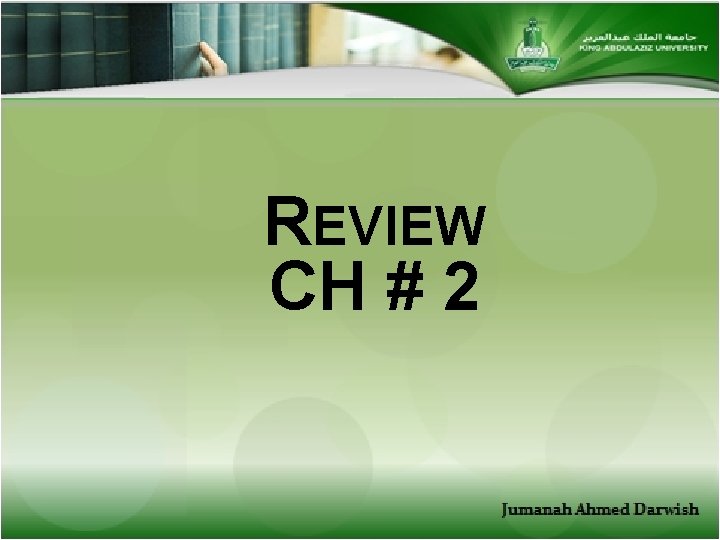 REVIEW CH # 2 