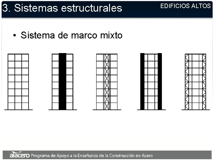 3. Sistemas estructurales • Sistema de marco mixto EDIFICIOS ALTOS 