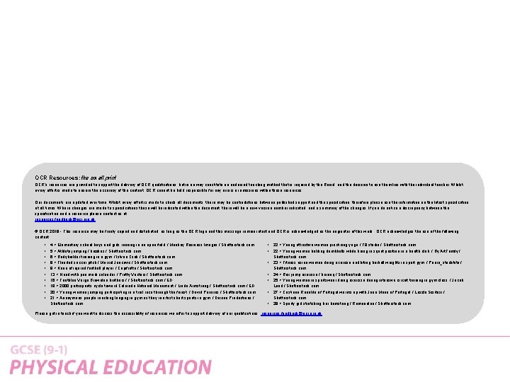 OCR Resources: the small print OCR’s resources are provided to support the delivery of OCR Resources: the small print OCR’s resources are provided to support the delivery of