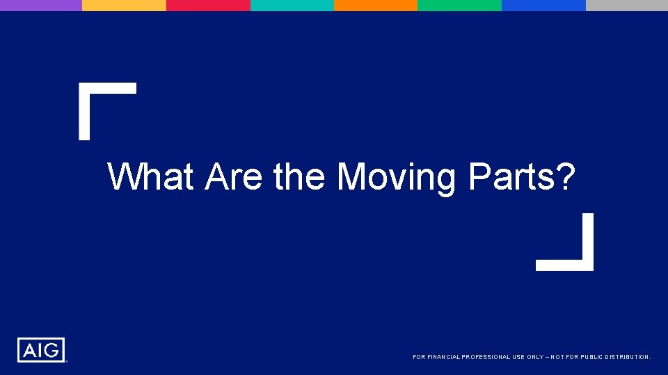 What Are the Moving Parts? FOR FINANCIAL PROFESSIONAL USE ONLY – NOT FOR PUBLIC