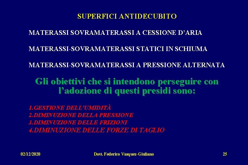 SUPERFICI ANTIDECUBITO MATERASSI SOVRAMATERASSI A CESSIONE D’ARIA MATERASSI-SOVRAMATERASSI STATICI IN SCHIUMA MATERASSI-SOVRAMATERASSI A PRESSIONE