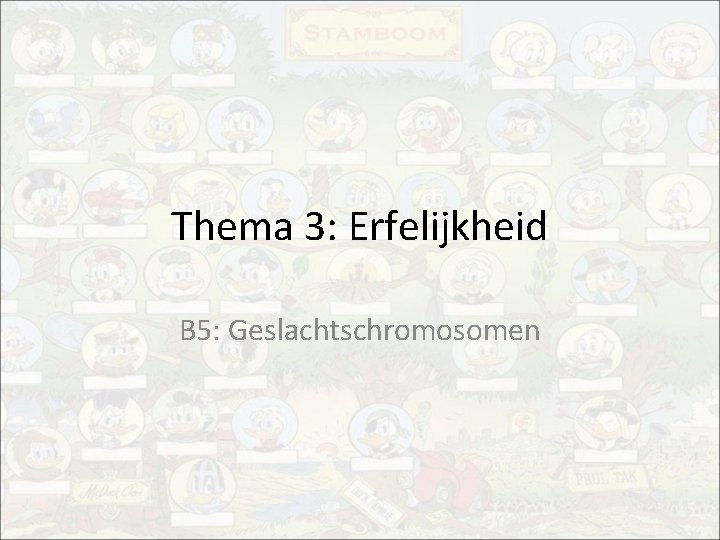 Thema 3: Erfelijkheid B 5: Geslachtschromosomen 