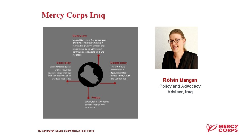 Mercy Corps Iraq Róisín Mangan Policy and Advocacy Advisor, Iraq Humanitarian-Development Nexus Task Force