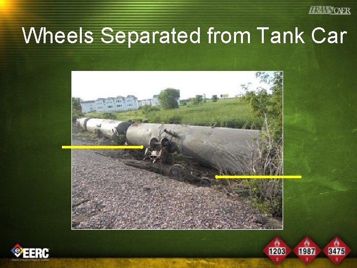 Wheels Separated from Tank Car 