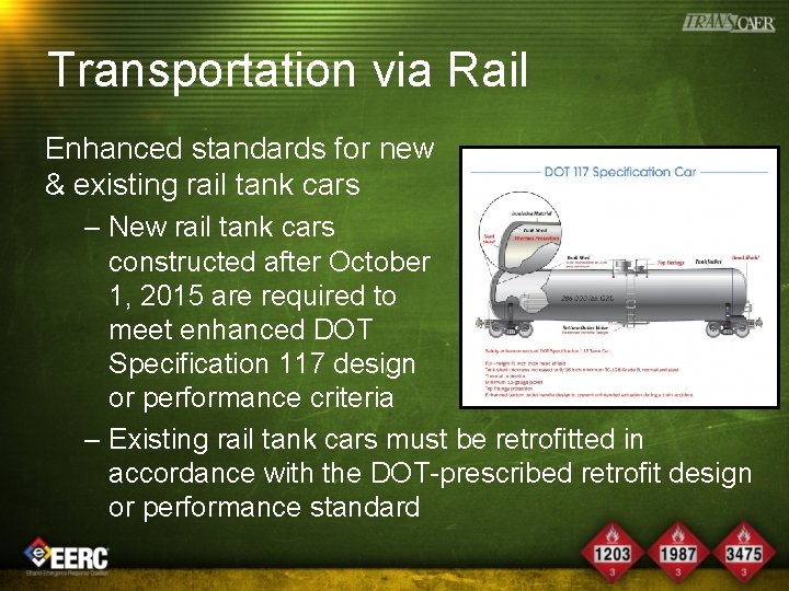 Transportation via Rail Enhanced standards for new & existing rail tank cars – New
