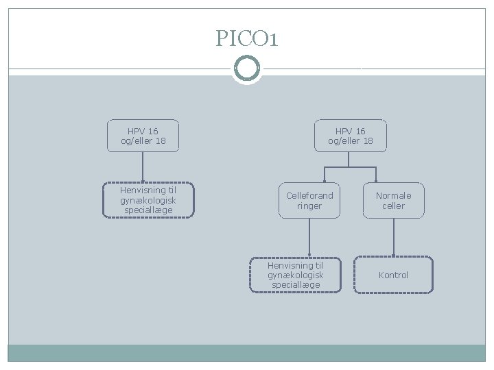 PICO 1 HPV 16 og/eller 18 Henvisning til gynækologisk speciallæge HPV 16 og/eller 18