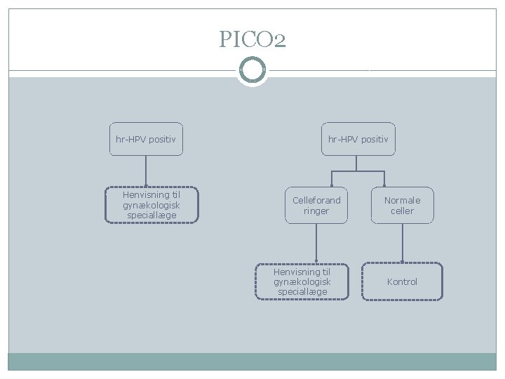 PICO 2 hr-HPV positiv Henvisning til gynækologisk speciallæge hr-HPV positiv Celleforand ringer Henvisning til