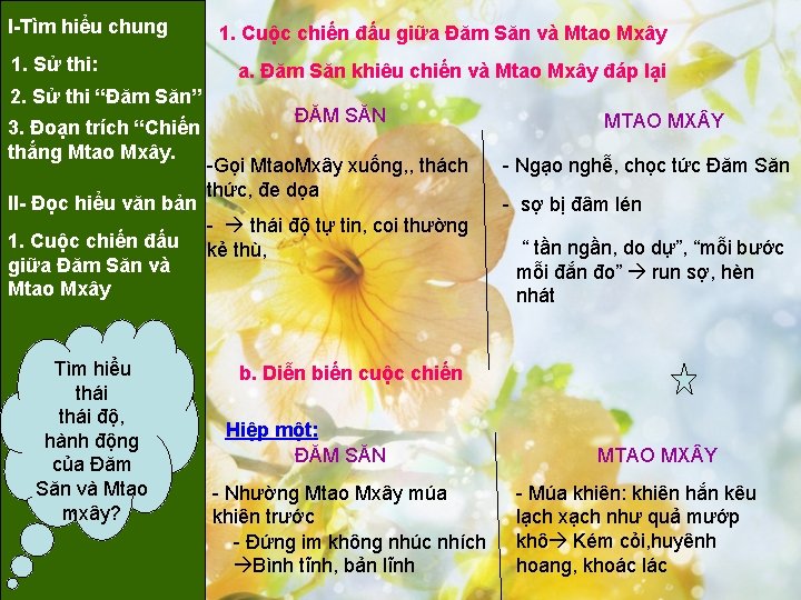 I-Tìm hiểu chung 1. Sử thi: 2. Sử thi “Đăm Săn” 3. Đoạn trích