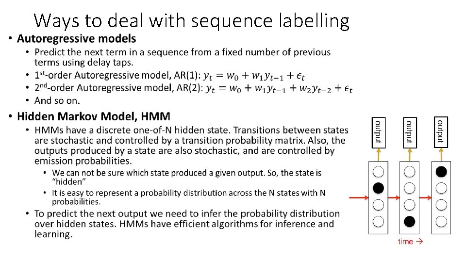  • Ways to deal with sequence labelling 