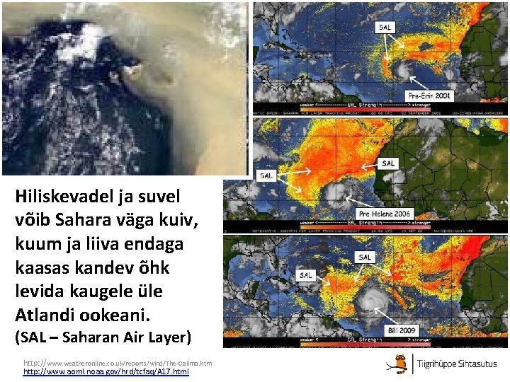Hiliskevadel ja suvel võib Sahara väga kuiv, kuum ja liiva endaga kaasas kandev õhk