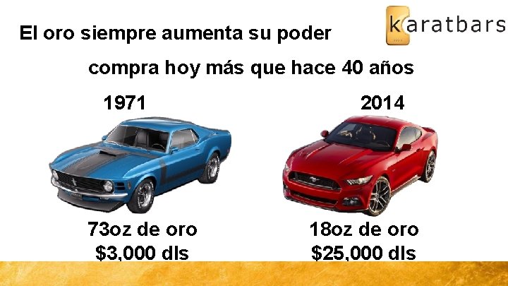 El oro siempre aumenta su poder compra hoy más que hace 40 años 1971