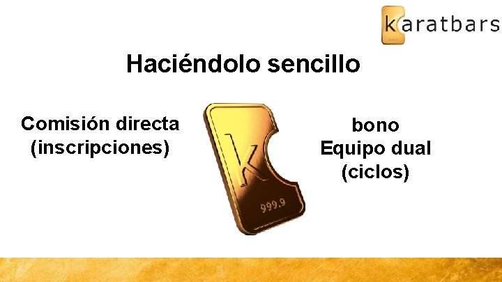 Haciéndolo sencillo Comisión directa (inscripciones) bono Equipo dual (ciclos) 