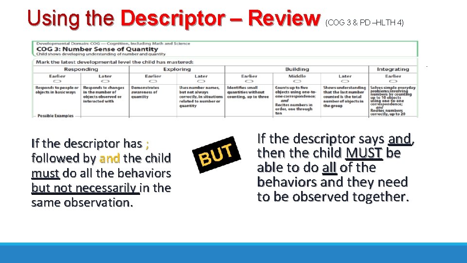 Using the Descriptor – Review If the descriptor has ; followed by and the