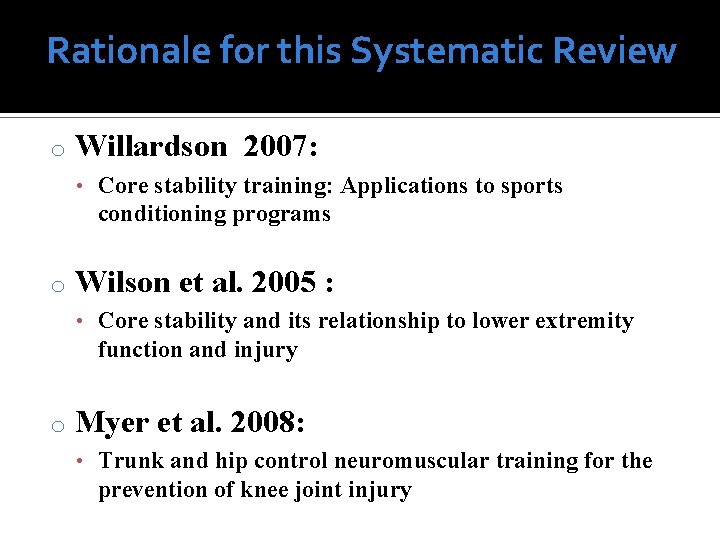 The Impact of Core Stability on Lower Extremity