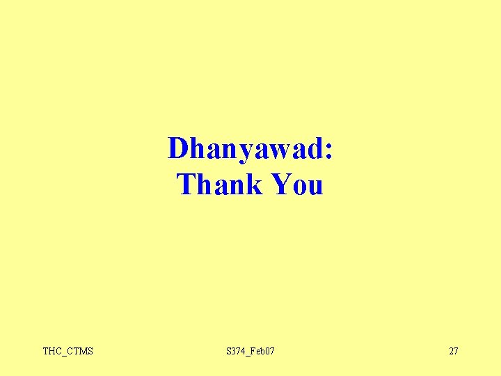 Dhanyawad: Thank You THC_CTMS S 374_Feb 07 27 