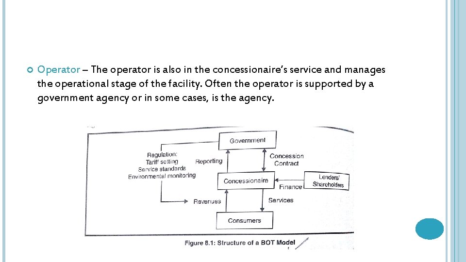  Operator – The operator is also in the concessionaire’s service and manages the