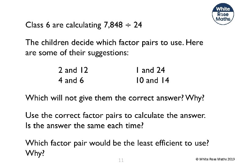  11 © White Rose Maths 2019 