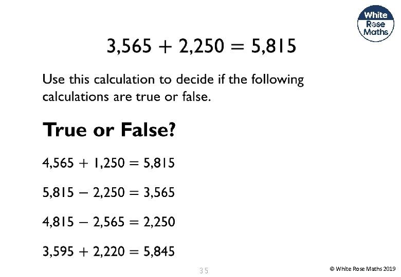  35 © White Rose Maths 2019 