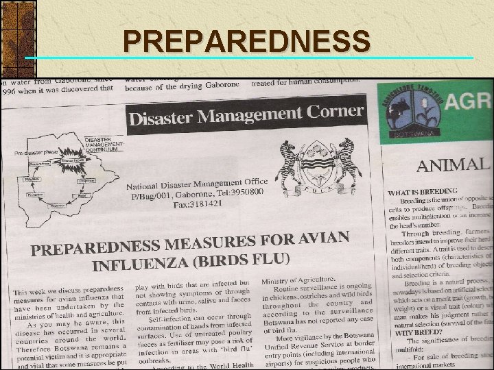 PREPAREDNESS 