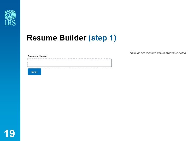 Resume Builder (step 1) 19 