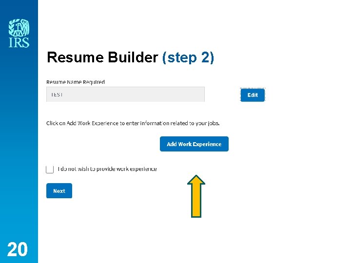 Resume Builder (step 2) 20 