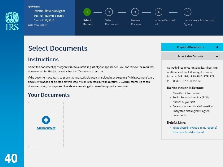 Select Documents page 40 