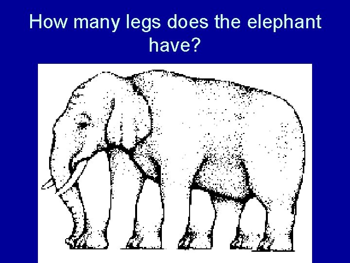 How many legs does the elephant have? 
