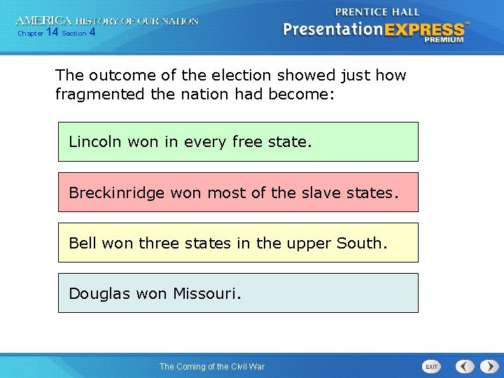 Chapter 14 Section 4 The outcome of the election showed just how fragmented the