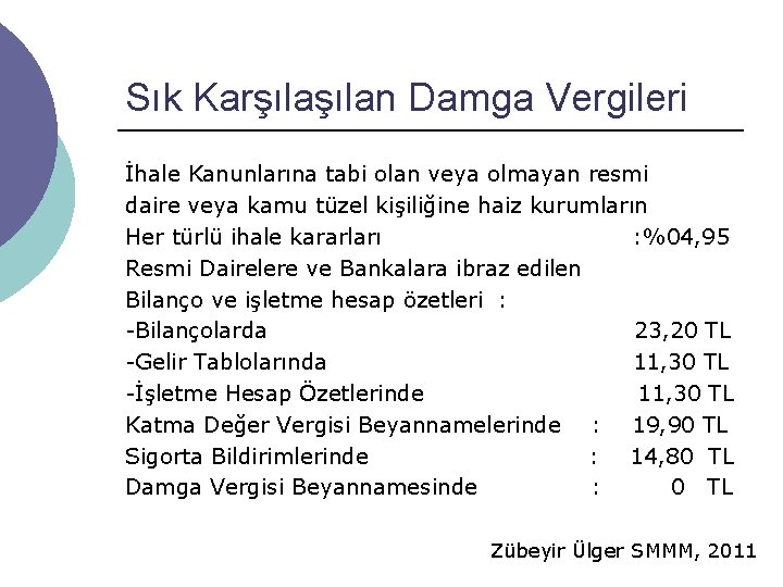 Sık Karşılan Damga Vergileri İhale Kanunlarına tabi olan veya olmayan resmi daire veya kamu