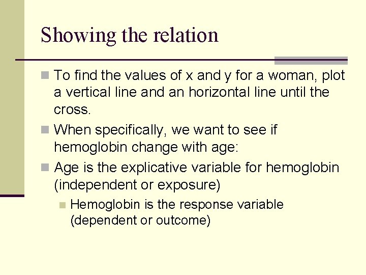 Showing the relation n To find the values of x and y for a