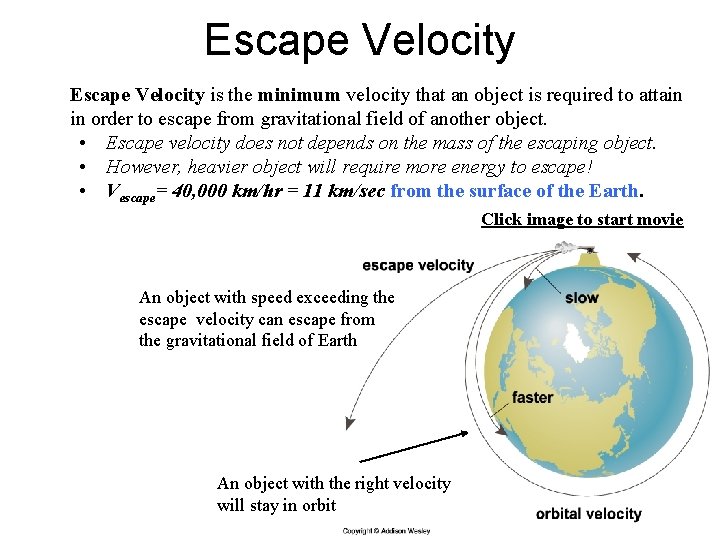Escape Velocity is the minimum velocity that an object is required to attain in